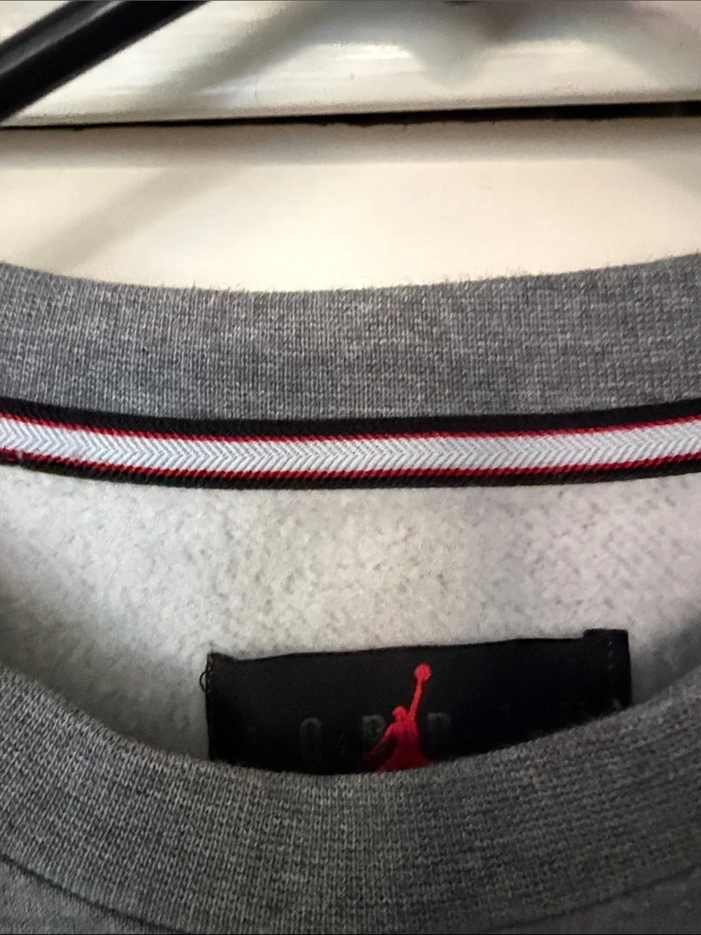 Jordan Men's Crewneck Sweatshirt - Grey with White Jumpman
